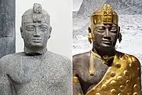 Senkamanisken, original in Kerma Museum, and Louvre Museum reconstruction through color-pigment analysis