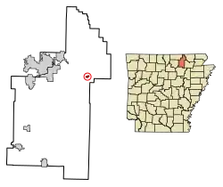 Location of Williford in Sharp County, Arkansas.