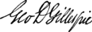 George De Normandie Gillespie's signature