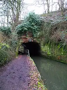 West portal of the 23-yard (21 m) Dunsley Tunnel, between Stourton and Kinver.