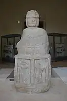 The lions on the back of the throne