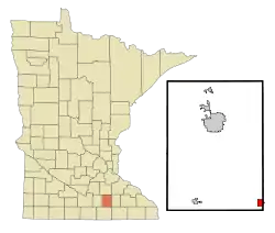 Location of Blooming Prairiewithin Steele and Dodge Countiesin the state of Minnesota