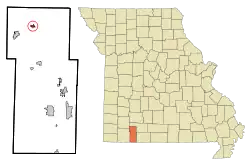 Location of Hurley, Missouri