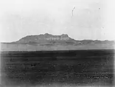 1908 image of a mountain associated with Muhammad and Lawrence of Arabia, 40 mi (64 km) from Tabuk