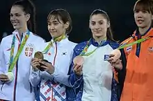 Award ceremony at the 2016 Olympics