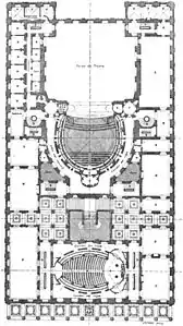 Plan of the Théâtre&nbsp;de&nbsp;Bordeaux(at the level of the second loges)