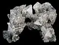 Thénardite, cluster of  transparent crystals from Soda Lake, California. Width of cluser is 9&nbsp;cm (3.5&nbsp;in).