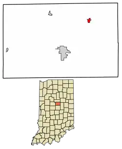 Location of Windfall City in Tipton County, Indiana.