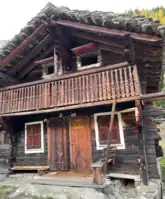 Traditional Walser hut located in the Dorf, Macugnaga, Italy