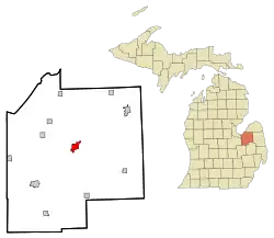 Location of Caro, Michigan