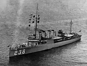USS James K. Paulding (DD-238) at anchor in the early 1920s