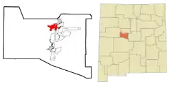 Location of Los Lunas, New Mexico