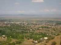 View of Taos from mountain trail
