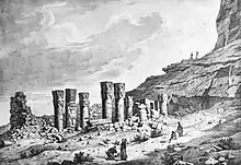 View of the ruins of B 300 in 1821 by Frédéric Cailliaud.