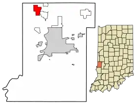 Location of New Goshen in Vigo County, Indiana.