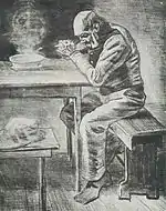 Prayer Before the Meal, pencil, black chalk, ink, heightened with white, December 1882, Private collection, Switzerland (F 1002, JH 281).