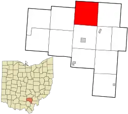 Location in Vinton County and the state of Ohio.