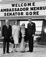 Visits from Ambassador Nehru of India and Senator Gore. Fori Nehru (third from left) (1963)