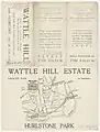 Wattle Hill Estate Ashbury, 1915, Location Map, Richardson and Wrench.