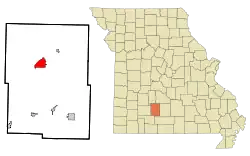 Location of Marshfield, Missouri