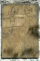 Plaque on the monument to the German victims of the bombing of the Möhne dam, called there the "Möhne catastrophe"&nbsp;[de]