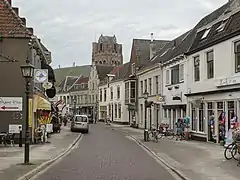 Wijk bij Duurstede, street to the churchtower