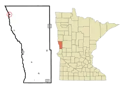 Location of Wolvertonwithin Wilkin County and state of Minnesota