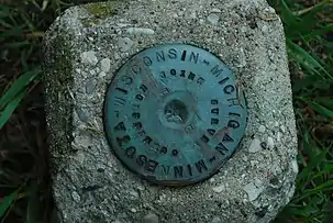 Survey marker in the sanctuary