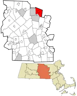 Location in Worcester County and the state of Massachusetts.