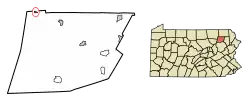 Location of Laceyville in Wyoming County, Pennsylvania.