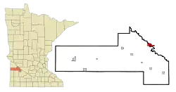 Location of Granite Fallswithin Yellow Medicine County, Minnesota