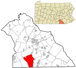 Location in York County and the state of Pennsylvania.