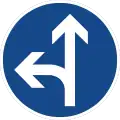 Sign 214-10Straight ahead or left ahead