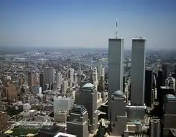 Overhead view of the World Trade Center and Brookfield Place with 240 Greenwich Street next to it on the left.