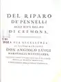 Del riparo de' pennelli alle rive del Po di Cremona, 1758