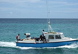 Ice boat Chris Dee, Captain Diver Abram Innes and divers all shipshape to return from Cobblers Reef.