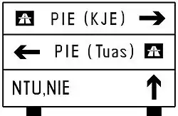 Typical road sign along expressways in Singapore