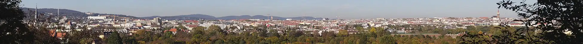 View of the Outer West, looking north from Schönbrunn