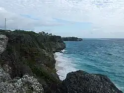 Little Bay is surrounded by near vertical cliffs, 25 to 30 m high.