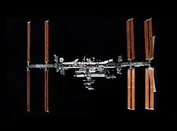 Space station with complete solar panels