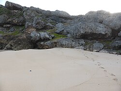 Back track the photographer's footprints to the exit and entrance of the beach north east of Long Beach. An easy scramble up or down without diving gear, but a good walk to the road.