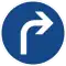 Right turn ahead mandatory (DE)